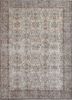 vintage beige and brown wool hand knotted Rug - HeadShot