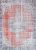 vintage red and orange wool hand knotted Rug - HeadShot vintage red and orange wool hand knotted Rug - HeadShot