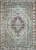 vintage green wool hand knotted Rug - HeadShot vintage green wool hand knotted Rug - HeadShot