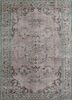vintage pink and purple wool hand knotted Rug - HeadShot