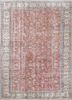 vintage red and orange wool hand knotted Rug - HeadShot vintage red and orange wool hand knotted Rug - HeadShot