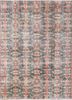 vintage red and orange wool hand knotted Rug - HeadShot