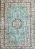 vintage blue wool hand knotted Rug - HeadShot vintage blue wool hand knotted Rug - HeadShot