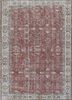 vintage red and orange wool hand knotted Rug - HeadShot