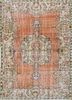 vintage red and orange wool hand knotted Rug - HeadShot vintage red and orange wool hand knotted Rug - HeadShot