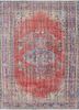 vintage red and orange wool hand knotted Rug - HeadShot