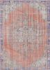 vintage red and orange wool hand knotted Rug - HeadShot