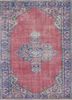vintage red and orange wool hand knotted Rug - HeadShot