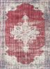 vintage red and orange wool hand knotted Rug - HeadShot
