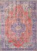 vintage red and orange wool hand knotted Rug - HeadShot vintage red and orange wool hand knotted Rug - HeadShot