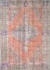 vintage red and orange wool hand knotted Rug - HeadShot vintage red and orange wool hand knotted Rug - HeadShot