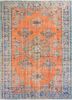 vintage red and orange wool hand knotted Rug - HeadShot vintage red and orange wool hand knotted Rug - HeadShot