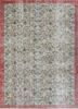 vintage red and orange wool hand knotted Rug - HeadShot