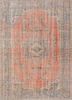 vintage red and orange wool hand knotted Rug - HeadShot vintage red and orange wool hand knotted Rug - HeadShot