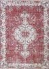 vintage red and orange wool hand knotted Rug - HeadShot vintage red and orange wool hand knotted Rug - HeadShot