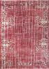 vintage red and orange wool hand knotted Rug - HeadShot