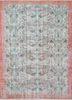vintage red and orange wool hand knotted Rug - HeadShot