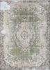 vintage green wool hand knotted Rug - HeadShot