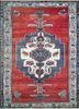 nuray red and orange wool hand knotted Rug - HeadShot