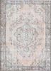vintage red and orange wool hand knotted Rug - HeadShot