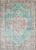 vintage green wool hand knotted Rug - HeadShot vintage green wool hand knotted Rug - HeadShot