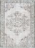 vintage beige and brown wool hand knotted Rug - HeadShot