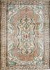 vintage beige and brown wool hand knotted Rug - HeadShot vintage beige and brown wool hand knotted Rug - HeadShot
