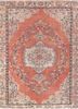vintage red and orange wool hand knotted Rug - HeadShot vintage red and orange wool hand knotted Rug - HeadShot