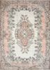 vintage beige and brown wool hand knotted Rug - HeadShot