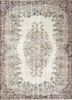 vintage beige and brown wool hand knotted Rug - HeadShot vintage beige and brown wool hand knotted Rug - HeadShot