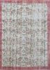 vintage red and orange wool hand knotted Rug - HeadShot