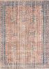 vintage red and orange wool hand knotted Rug - HeadShot