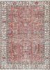 vintage red and orange wool hand knotted Rug - HeadShot