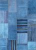 provenance blue wool hand knotted Rug - HeadShot