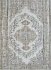 vintage beige and brown wool hand knotted Rug - HeadShot