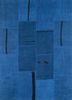 provenance blue wool hand knotted Rug - HeadShot