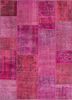 provenance pink and purple wool hand knotted Rug - HeadShot
