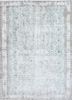 vintage blue wool hand knotted Rug - HeadShot