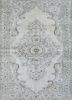 vintage grey and black wool hand knotted Rug - HeadShot