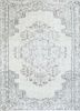 vintage ivory wool hand knotted Rug - HeadShot