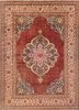 aalam red and orange wool hand knotted Rug - HeadShot aalam red and orange wool hand knotted Rug - HeadShot