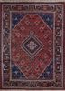 aalam red and orange wool hand knotted Rug - HeadShot