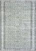 vintage grey and black wool hand knotted Rug - HeadShot