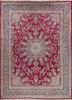 aalam red and orange wool hand knotted Rug - HeadShot