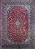 aalam red and orange wool hand knotted Rug - HeadShot