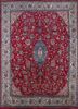 aalam red and orange wool hand knotted Rug - HeadShot