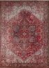aalam red and orange wool hand knotted Rug - HeadShot aalam red and orange wool hand knotted Rug - HeadShot
