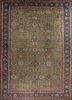 aalam green wool hand knotted Rug - HeadShot