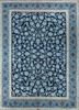 aalam blue wool hand knotted Rug - HeadShot
