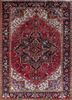 aalam red and orange wool hand knotted Rug - HeadShot
